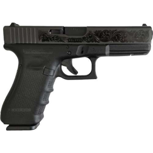 GLOCK 17 9MM GEN4 FIXED SIGHT BLACK DLC ENGRAVED SCROLLWORK