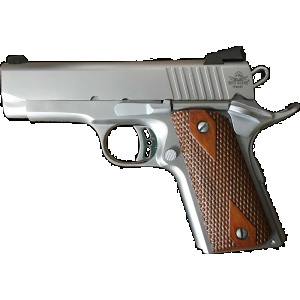 Rock Island 51868 Rock Standard CS *CA Compliant 45 ACP 3.63 7+1 Matte Stainless Steel Wood Grip