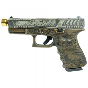 G19 GEN3 CMPT 9MM 4 2/15RD AUSTRIA-VIKING ENGR COLONIAL BROWN W/ GOLD BRL