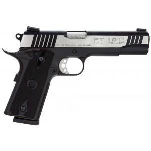 Taurus 1191101DT 1911 Standard 45 ACP 5 8+1 Blued Black/Stainless Slide Black Polymer