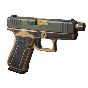 Glock 43x MOS 9mm 101rd Threaded Barrel Shark Coast Customs Happy Little Trees Pistol
