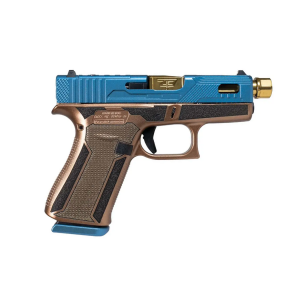 GLOCK 43X MOS 9MM SHARK COAST BLUE HUSH GOLD BARREL 10RD