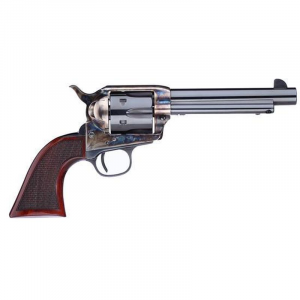Taylors and Company 556205DE Short Stroke Smoke Wagon Navy Grip 357 Mag 6 Round 5.50 Blued Case Hardened Walnut Navy Sized Grip