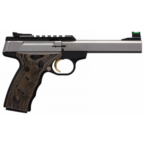 Browning Buck Mark Plus 22 LR 5.5 10 Round Black Stainless Steel Laminate Black Wood UDX Grip Pistol