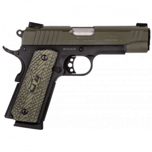 Taurus 1191101COMMG 1911 Commander 45 ACP 4.20 8+1 Black Green Cerakote Slide Gray VZ Grip