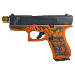 GLOCK 43X 9MM FXD AUSTRIA-TENNESSEE ORANGE-Gold Barrel