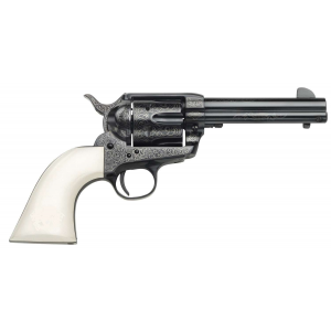 Taylors and Company OG1404 1873 Cattleman Outlaw Legacy Engraved 357 Mag 6 Round 4.75 Blued Engraved Ivory Synthetic Grip