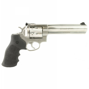 Ruger GP100 Standard 357 Mag 6 6 Round Black Hogue Monogrip Stainless Steel Revolver