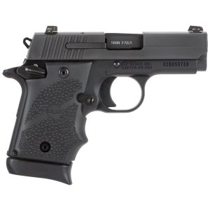 Sig Sauer P938 MicroCompact BRG 9mm Luger 3 71 Black Hardcoat Anodized Black Hogue Rubber Grip SAO Pistol