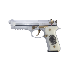 GIRSAN REGARD LIBERADOR II 9MM GOLD/CHROME ENGRAVED 18-SHOT