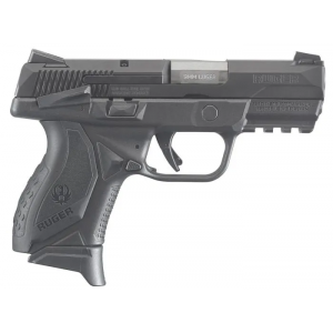 Ruger American Pistol Compact 9mm Luger 3.55 17+1 Black Frame Black Nitride Stainless Steel Slide Black Wraparound Ergonomic Grip Manual Safety