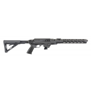RUGER 19124 Pc Carbine 9mm Luger 16.12 10+1 Black Hard Coat Anodized 6 Position Magpul Moe Stock