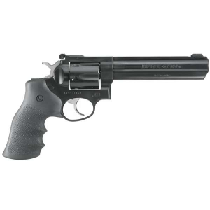 Ruger 1704 GP100 Standard 357 Mag 6 6 Round Black Hogue Monogrip  Blued