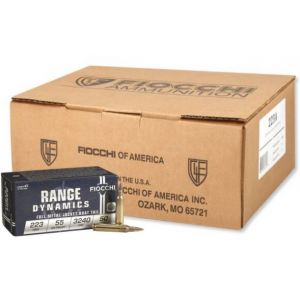 Fiocchi 223A Training Dynamics  223 Rem 55 gr Full Metal Jacket Boat Tail (FMJBT) 1000rd CASE