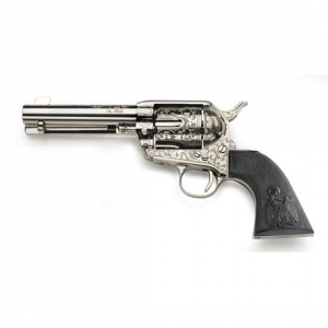 Taylors and Company OG1402 1873 Cattleman Outlaw Legacy Engraved 45 Colt (LC) 6 Round 4.75 Nickel Engraved Ivory Synthetic Grip
