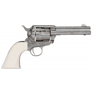 Taylors and Company OG1403 1873 Cattleman Outlaw Legacy Engraved 357 Mag 6 Round 4.75 Nickel Engraved Ivory Synthetic Grip