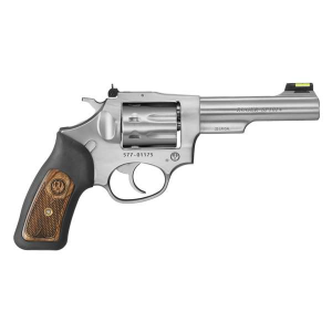 Ruger 5765 SP101 Standard 22 LR 4.20 8 Round Black Rubber w/Wood Insert Grip Stainless Steel