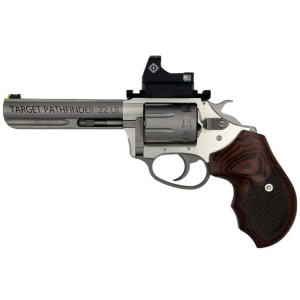 678958722451 Target Pathfinder .22 LR 4.2 inch Barrel 8 Round Rosewood Grip Stainless Steel Micro Optic Sights