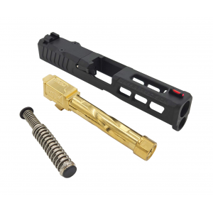 Zaffiri Precision ZPS.3 Glock 19 Gen 5 Upper, RMR Cut, Threaded Gold Tin Barrel, Black Slide