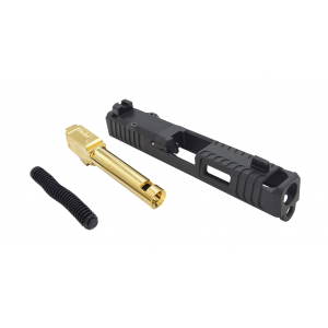 Zaffiri Precision ZPS.B Comp'd Glock 19 Gen 3 Upper, RMR Cut, Gold TiN Barrel, Black Slide