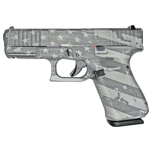 GLOCK G19 GEN5 9MM FXD WFRONT SERRATIONS 15RD Distressed FlagGray