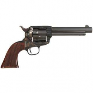 Taylors and Company 555130 1873 Gambler 45 Colt (LC) 6 Round 5.50 Blued Case Hardened Checkered Walnut Grip