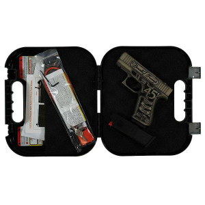 GLOCK 43XMOS FXD 55lb wfront rail Aus Trump2024 Crush Silv Distressed