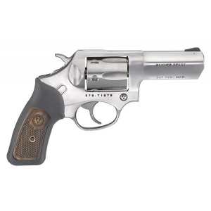RUGER 5784 Sp101 Standard 327 Federal Mag 3 6 Round Black Rubber W/wood Insert Grip Satin Stainless