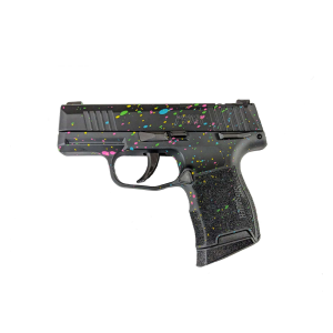 P365 9MM 3.1IN STRIKER Blk Base Frame & Slide Multi-Color Paint Splatte