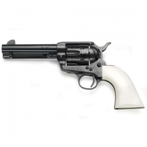 Taylors and Company OG1401 1873 Cattleman Outlaw Legacy Engraved 45 Colt (LC) 6 Round 4.75 Blued Engraved Ivory Synthetic Grip