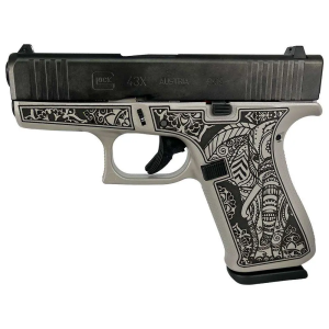 GLOCK 43X 9MMElephant Engraving Gray Steel
