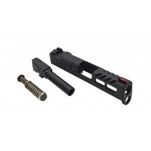 Zaffiri Precision Glock 43 Complete Upper, RMSc Cut, Stainless Guide Rod, Black Slide