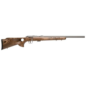 Savage 96200 93R17 BTVSS Bolt 17 HMR 21 5+1 Laminate Thumbhole Brown Stk Stainless Steel