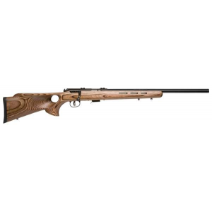 Savage 96250 93R17 BTV 17 HMR 5+1 21 Natural Brown Fixed Thumbhole Stock Matte Blued Right Hand