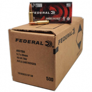 Federal American Eagle 5.7x28mm 40 Gr Full Metal Jacket (FMJ) 500rd CASE