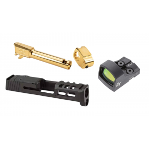 Zaffiri Precision KIT- ZPS.2 SIG P365 Slide RMSC Cut Black, SIG P365 Threadless Compensated Gold Barrel, Crimson Trace CTS-125 3 MOA Dot