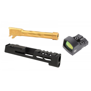 Zaffiri Precision KIT- ZPS.2 SIG P365XL Slide RMSC Cut Black, SIG P365XL 9mm Gold Threaded Barrel, Crimson Trace CTS-125 Micro 3 MOA Red Dot