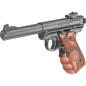 Ruger Mark IV Target 22 LR SAO 5.50 10+1 Laminate Wood Grip Blued Steel Slide Pistol