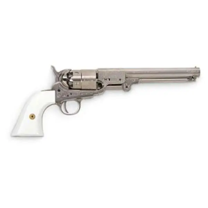 Traditions FR185117 1851 Navy Break Open 44 Cal #11 Percussion 7.38 6rd Nickle Engraved Simulated Ivory Grip