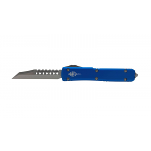 Microtech 119-10BLS Ultratech Warhound Stonewash Standard, Blue Handle & Silver Blade OTF Automatic Knife