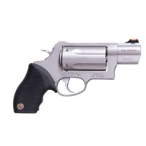 Taurus 2441039TC Judge Public Defender 45 Colt (LC)/410 Gauge 5 2.50 Silver Carbon Steel Black Ribber Grip Fiber Optic Front Sight
