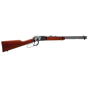 Rossi RL22181WD-EN22 Rio Bravo 22 LR 15+1 18 Black Polished Alloy Steel Barrel, Black Engraved w/Flag & Eagle Alloy Steel Receiver, Hardwood Fixed Stock, Right Hand