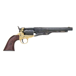 Traditions FR186012 1860 Army Break Open 44 Cal #11 Percussion 8 6rd Brass Engraved Frame Blued Engraved Barrel Blued Cylinder Walnut Grip