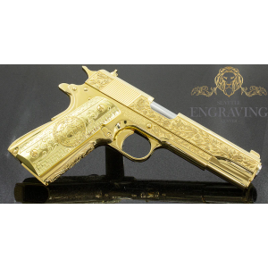 Springfield Armory 1911 45 ACP 5 71 Round 24K Gold Etched Pistol