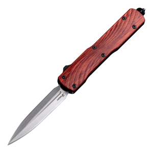 Hogue Counterstrike OTF Automatic Collector Series 3.35 Double Edge Black Aluminum & Cocobolo Knife - Hogue