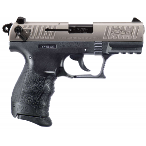 Walther Arms 5120725 P22 Q 22 LR 3.42 10+1 Black Nickel Slide Black Interchangeable Backstrap Grip