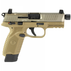 FN 502 Tactical .22 LR 4.6 (1) -15 Rd, (1) -10 Rd FDE Threaded Barrel Pistol