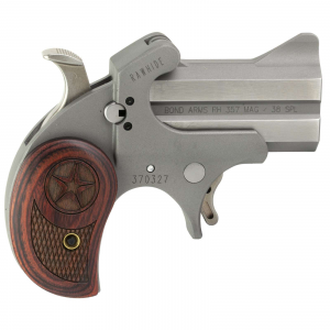 855959003288 Rawhide 357/38 2.5 inch 2 Rounds Stainless/Satin Wood Grip No Trigger Guard