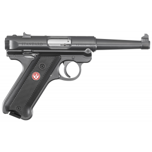 RUGER 40104 Mark Iv Standard 22 Lr 4.75 10+1 Blued Black Checkered Polymer Fixed Sights