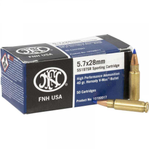 FN Ss197sr 5.7x28mm 40 Gr Hornady V-max 500rd Case